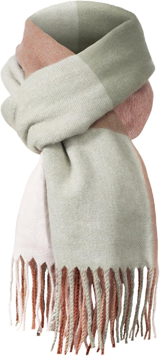 71IU9oBngFL._AC_SL1500_.jpg Scarf for Women - Scarves for Women Winter Warm Knit Large Plaid, Cashmere Womens Scarf - Image 1