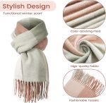 Scarf for Women - Scarves for Women Winter Warm Knit Large Plaid, Cashmere Womens Scarf - Image 2